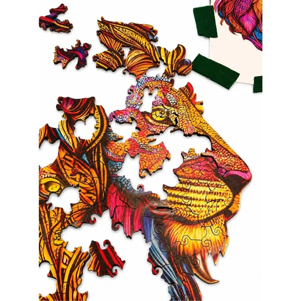 CraftHub Majestic Lion Wooden Puzzle 121 Pieces Large A3 Laser Cut Whimsy Pieces